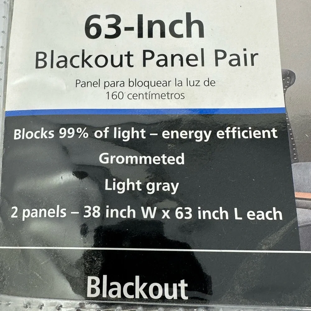 Mainstays Light Gray Blackout Curtain Panel Pair